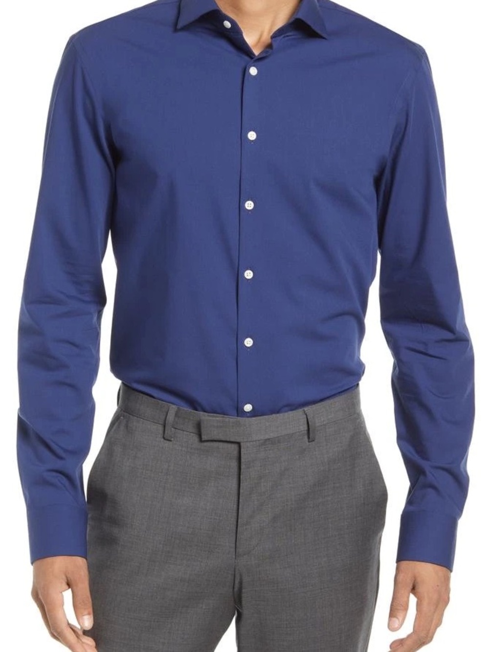 Nordstrom Men's Blue Dress Shirt Extra Trim Fit size 16